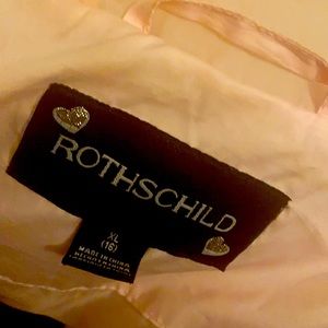 A children's size 16 puffer jacket silver,  gold, light pale pink